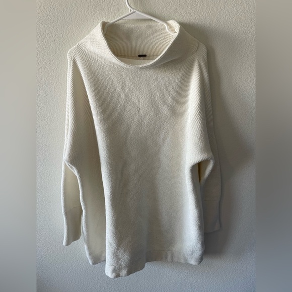 Free people white ottoman slouchy tunic collated cotton blend sweater - Picture 4 of 5